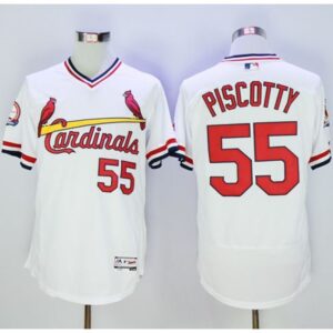 6863579ed825f_1 Cardinals #55 Stephen Piscotty White Flexbase Authentic Collection Cooperstown Stitched MLB Jersey