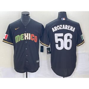 686357b727d44_1 Men's Mexico Baseball #56 Randy Arozarena 2023 Black World Baseball Classic Stitched Jersey