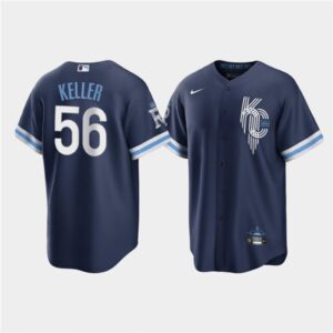 686357d08a5cd_1 Men's Kansas City Royals #56 Brad Keller 2022 Navy City Connect Cool Base Stitched Jersey
