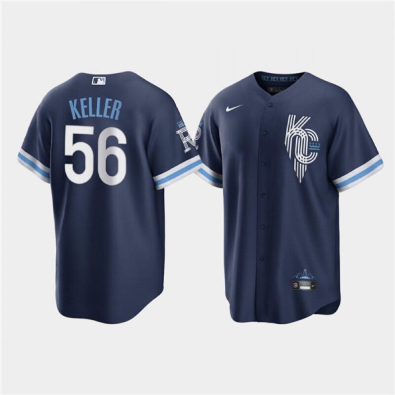 686357d08a5cd_1 Men's Kansas City Royals #56 Brad Keller 2022 Navy City Connect Cool Base Stitched Jersey