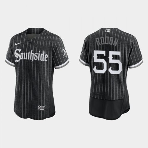 686357dac0b29_1 Men's Chicago White Sox #55 Carlos Rodon Black 2021 City Connect Flex Base Stitched Jersey