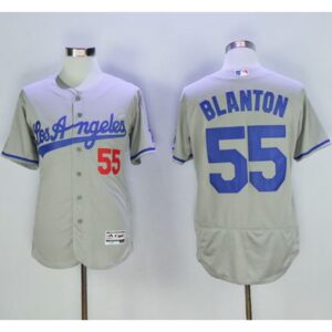 6863583180033_1 Dodgers #55 Joe Blanton Grey Flexbase Authentic Collection Road Stitched MLB Jersey