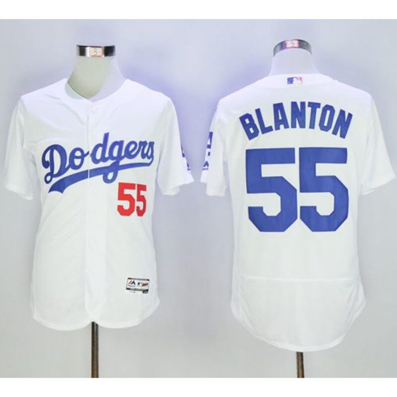 68635834b401c_1 Dodgers #55 Joe Blanton White Flexbase Authentic Collection Stitched MLB Jersey