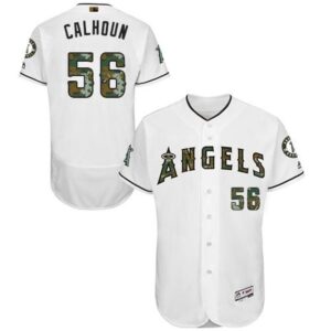 6863585b9ded8_1 Angels of Anaheim #56 Kole Calhoun White Flexbase Authentic Collection 2016 Memorial Day Stitched MLB Jersey