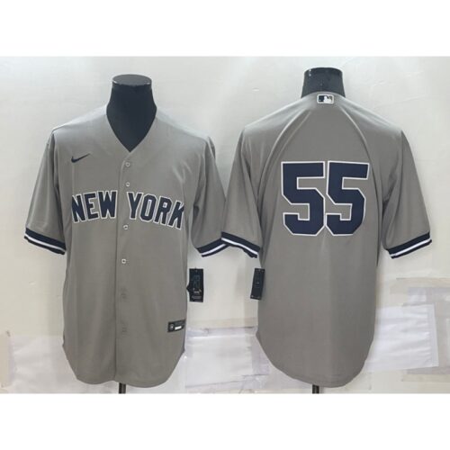 6863585eab056_1 Men's New York Yankees #55 Domingo German Grey Cool Base Stitched Baseball Jersey