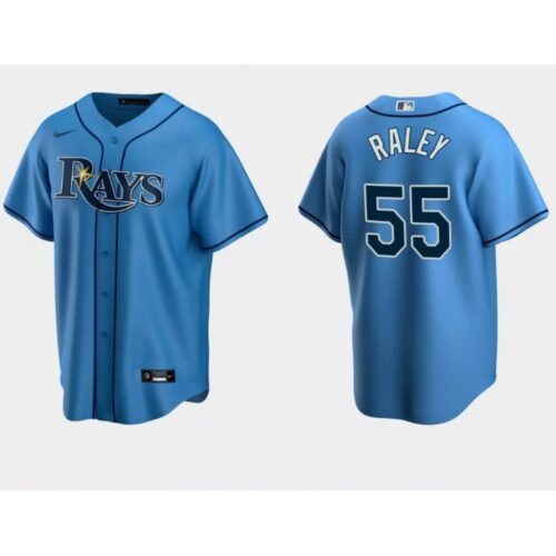 686358762e9c8_1 Men's Tampa Bay Rays #55 Luke Raley Light Blue Cool Base Stitched Baseball Jersey