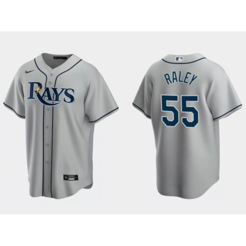 686358792a1f6_1 Men's Tampa Bay Rays #55 Luke Raley Grey Cool Base Stitched Baseball Jersey