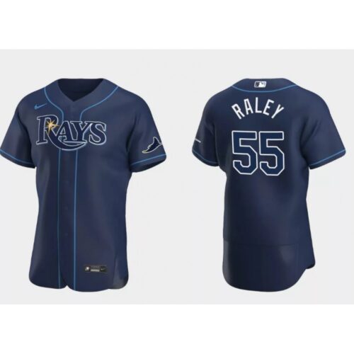 6863587c325a6_1 Men's Tampa Bay Rays #55 Luke Raley Navy Flex Base Stitched Jersey
