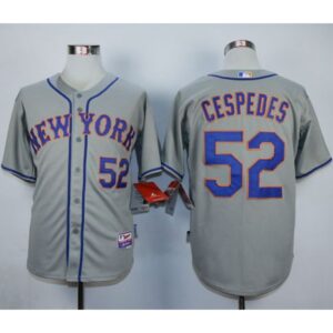686359df89521_1 Mets #52 Yoenis Cespedes Grey Road Cool Base Stitched MLB Jersey