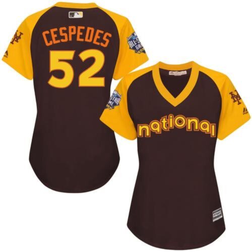 68635a00ba128_1 Mets #52 Yoenis Cespedes Brown 2016 All-Star National League Women's Stitched MLB Jersey