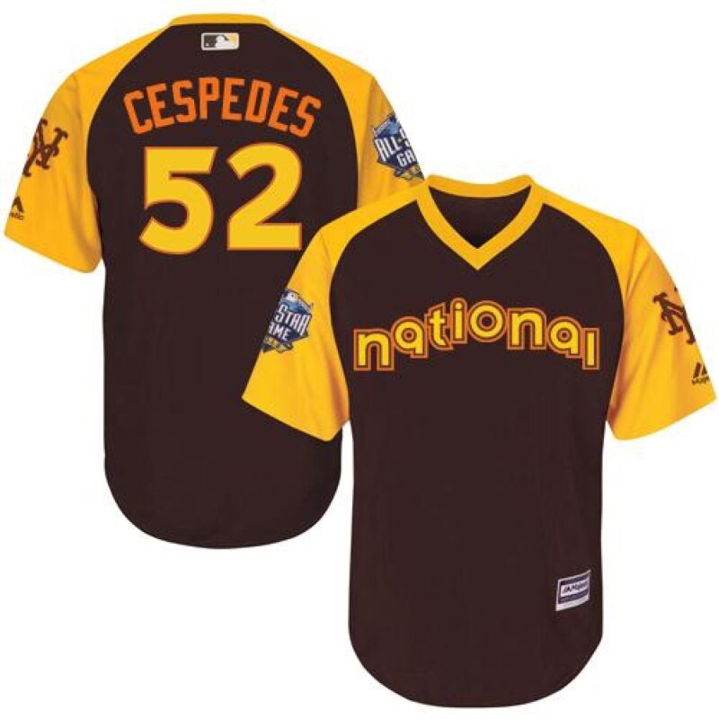 68635a03a14be_1 Mets #52 Yoenis Cespedes Brown 2016 All-Star National League Stitched Youth MLB Jersey