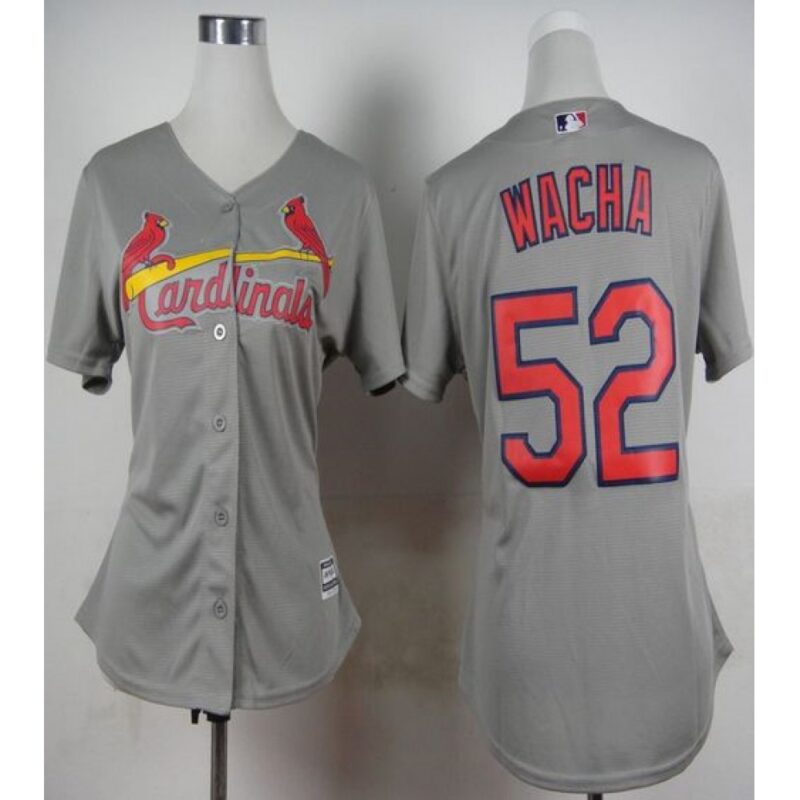 68635a4571c4f_1 Cardinals #52 Michael Wacha Grey Road Women's Stitched MLB Jersey