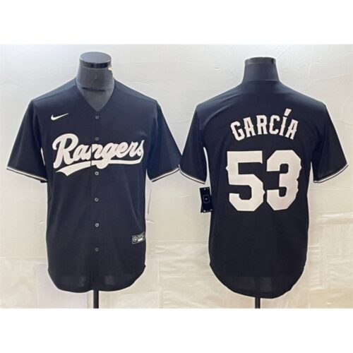 68635a757db07_1 Men's Texas Rangers #53 Adolis Garcia Black Cool Base Stitched Baseball Jersey