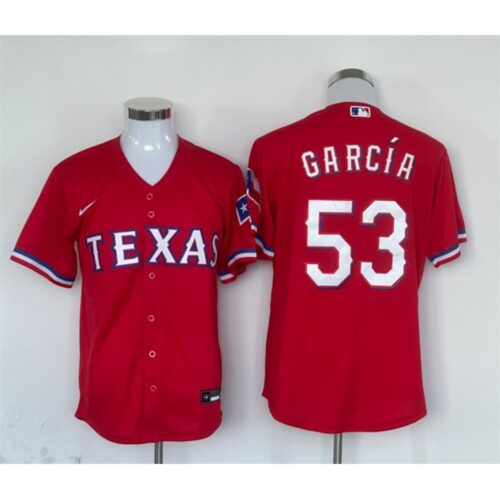 68635a7fa6436_1 Men's Texas Rangers #53 Adolis Garcia Red With Patch Cool Base Stitched Baseball Jersey