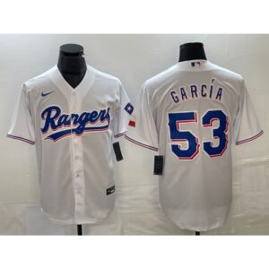 68635a8a2158b_1 Men's Texas Rangers #53 Adolis Garcia White Cool Base Stitched Baseball Jersey