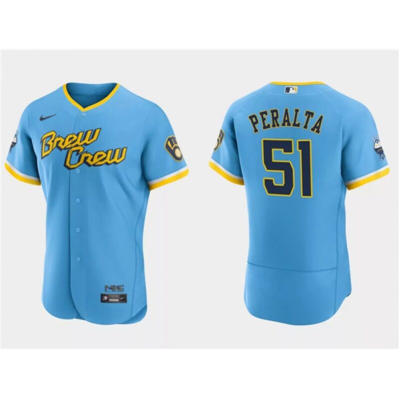 68635b062e883_1 Men's Milwaukee Brewers #51 Freddy Penalta Powder Blue 2022 City Connect Flex Base Stitched MLB Jersey