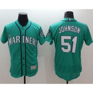 68635b3ac3cff_1 Mariners #51 Randy Johnson Green Flexbase Authentic Collection Stitched MLB Jersey