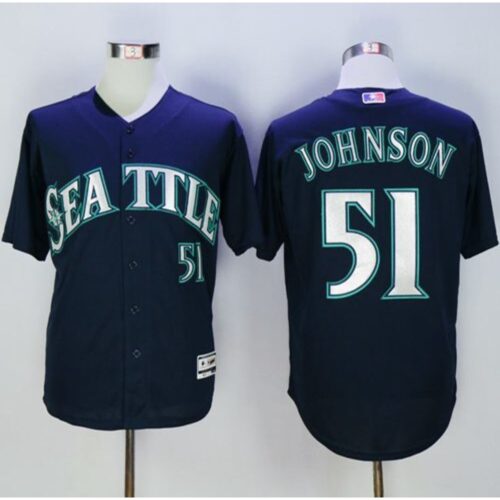68635b4ae4921_1 Mariners #51 Randy Johnson Navy Blue New Cool Base Stitched MLB Jersey