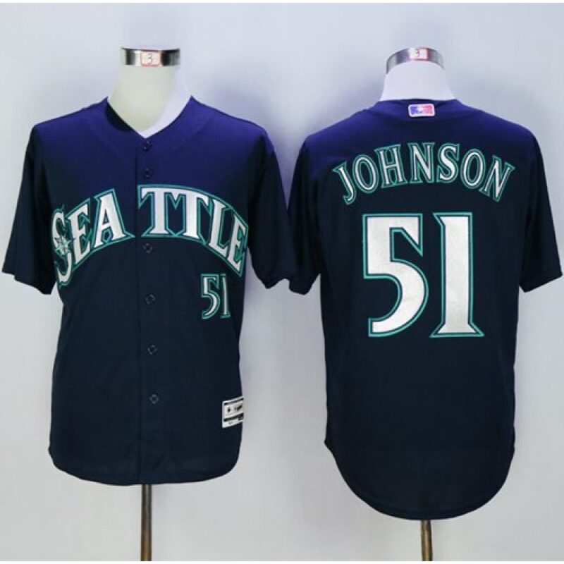 68635b4ae4921_1 Mariners #51 Randy Johnson Navy Blue New Cool Base Stitched MLB Jersey