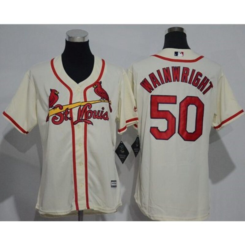 68635b73b2149_1 Cardinals #50 Adam Wainwright Cream Women's Alternate Stitched MLB Jersey