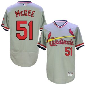 68635b87c6bd8_1 Cardinals #51 Willie McGee Grey Flexbase Authentic Collection Cooperstown Stitched MLB Jersey