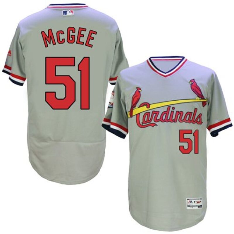 68635b87c6bd8_1 Cardinals #51 Willie McGee Grey Flexbase Authentic Collection Cooperstown Stitched MLB Jersey