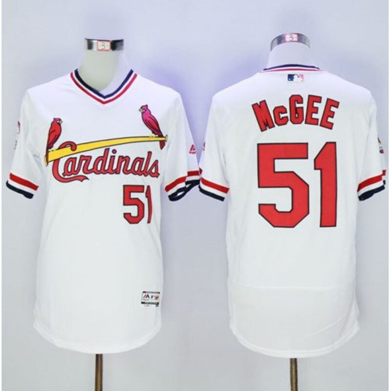 68635b8b10985_1 Cardinals #51 Willie McGee White Flexbase Authentic Collection Cooperstown Stitched MLB Jersey
