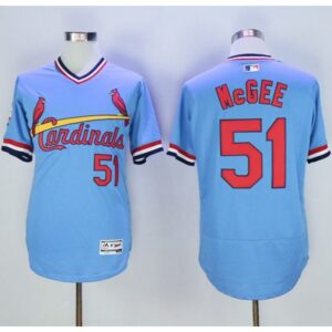 68635b94b8c05_1 Cardinals #51 Willie McGee Light Blue Flexbase Authentic Collection Cooperstown Stitched MLB Jersey