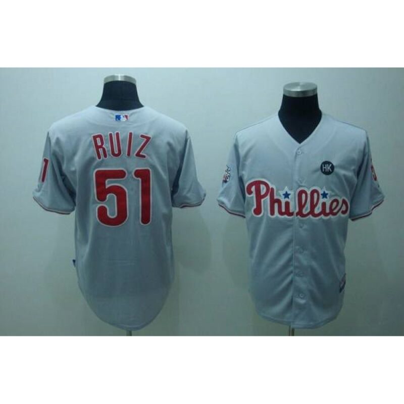 68635bc06509e_1 Phillies #51 Carlos Ruiz Stitched Grey MLB Jersey