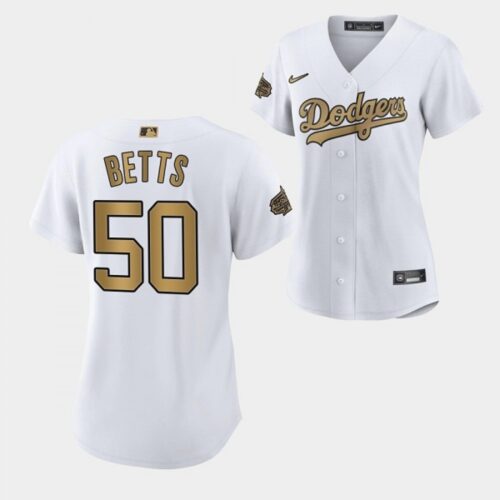 68635bdc57118_1 Women's Los Angeles Dodgers #50 Mookie Betts 2022 All-Star White Stitched Baseball Jersey(Run Small)