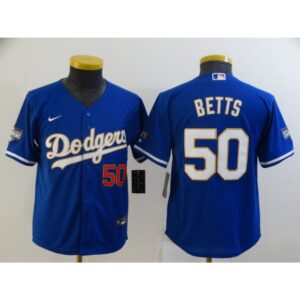 68635bf1ec9e2_1 Youth Los Angeles Dodgers #50 Mookie Betts Royal Cool Base Stitched Baseball Jersey