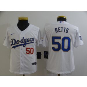 68635bf83e578_1 Youth Los Angeles Dodgers #50 Mookie Betts White Gold Championship Cool Base Stitched Jersey