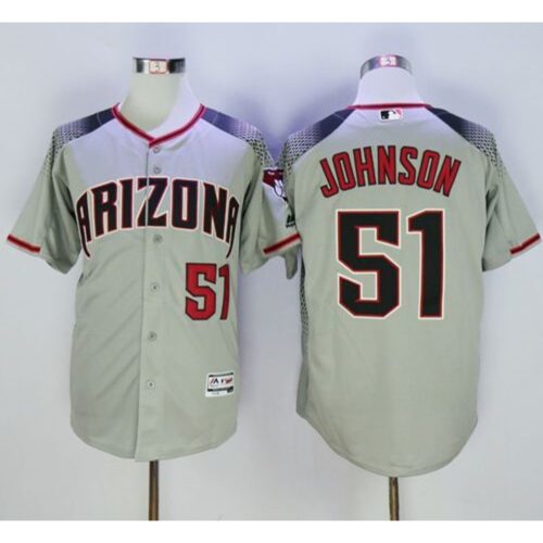 68635bfd70f98_1 Diamondbacks #51 Randy Johnson Gray/Brick New Cool Base Stitched MLB Jersey