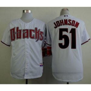 68635c0a8dbed_1 Diamondbacks #51 Randy Johnson White Cool Base Stitched MLB Jersey