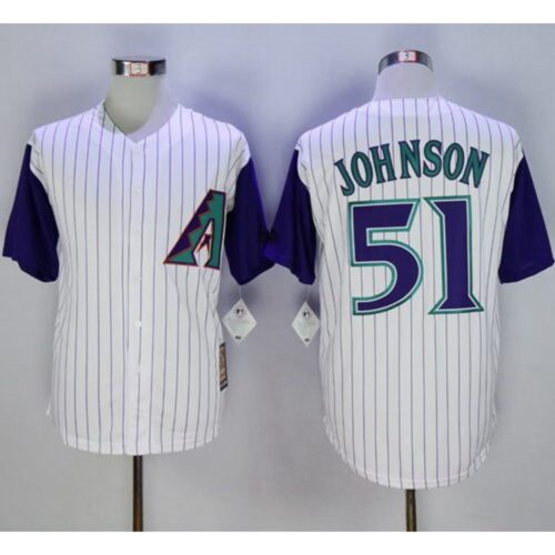 68635c0dd6b9e_1 Diamondbacks #51 Randy Johnson White Hall Of Fame Cool Base Stitched MLB Jersey