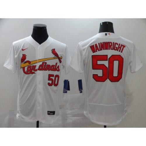 68635c3c4443a_1 Men's St. Louis Cardinals #50 Adam Wainwright White Flex Base Stitched MLB Jersey