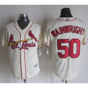 68635c42d2299_1 Cardinals #50 Adam Wainwright Cream New Cool Base Stitched MLB Jersey