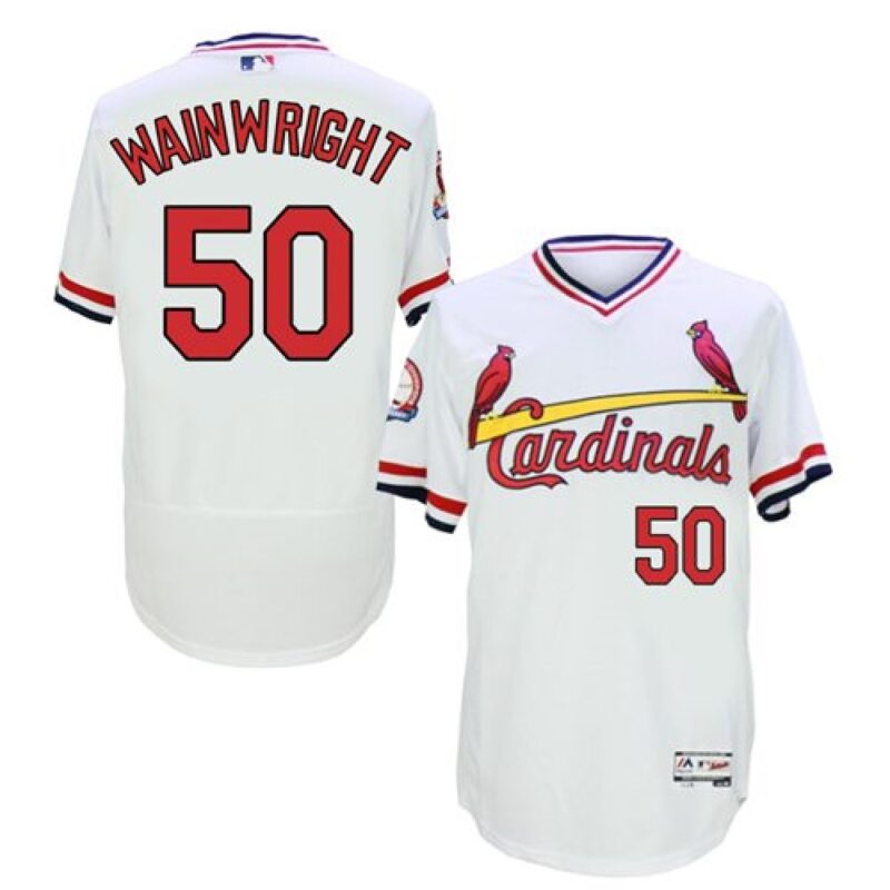 68635c5a74678_1 Cardinals #50 Adam Wainwright White Flexbase Authentic Collection Cooperstown Stitched MLB Jersey