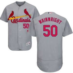 68635c614cb8d_1 Cardinals #50 Adam Wainwright Grey Flexbase Authentic Collection Stitched MLB Jersey