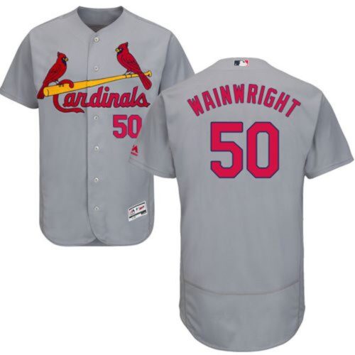68635c614cb8d_1 Cardinals #50 Adam Wainwright Grey Flexbase Authentic Collection Stitched MLB Jersey