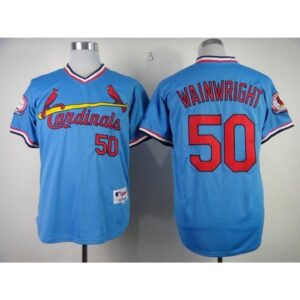 68635c6ea6443_1 Cardinals #50 Adam Wainwright Blue 1982 Turn Back The Clock Stitched MLB Jersey