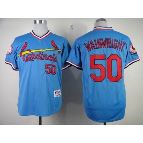 68635c6ea6443_1 Cardinals #50 Adam Wainwright Blue 1982 Turn Back The Clock Stitched MLB Jersey