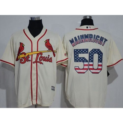 68635c7ca6ee8_1 Cardinals #50 Adam Wainwright Cream USA Flag Fashion Stitched MLB Jersey