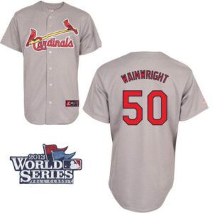 68635c86a7c5d_1 Cardinals #50 Adam Wainwright Grey Cool Base 2013 World Series Patch Stitched MLB Jersey