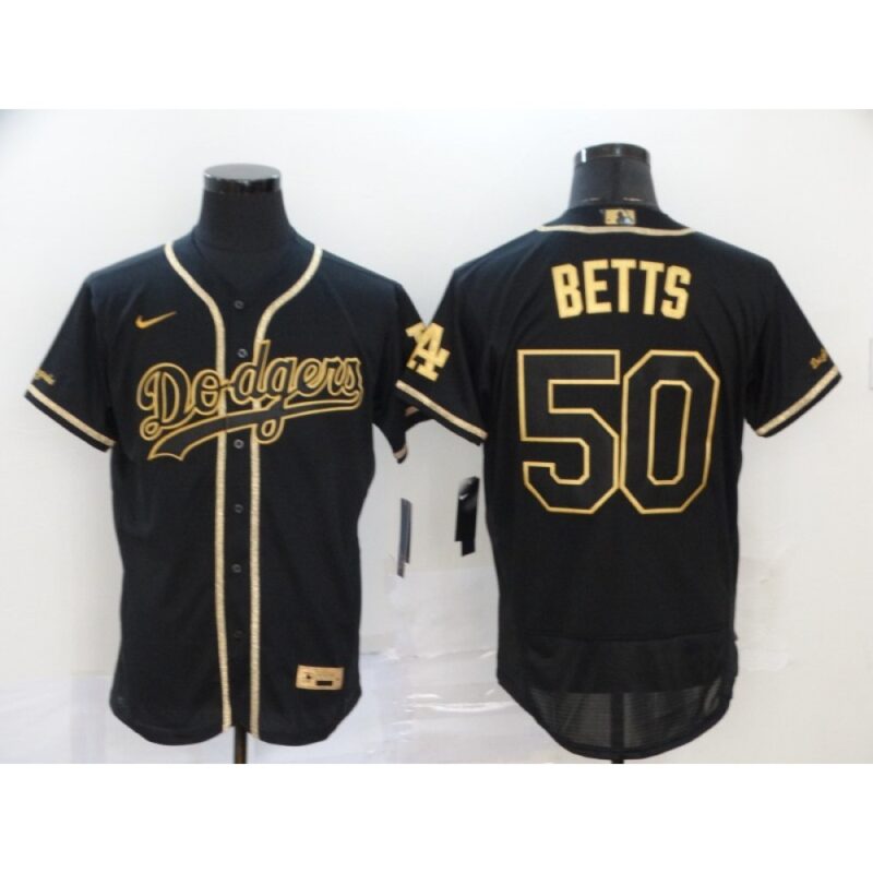 68635ca7ad849_1 Men's Los Angeles Dodgers #50 Mookie Betts Black Golden Flex Base Stitched MLB Jersey