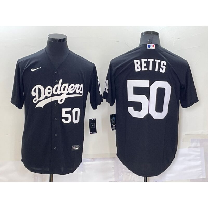 68635cae5acb3_1 Men's Los Angeles Dodgers #50 Mookie Betts Black Cool Base Stitched Jersey
