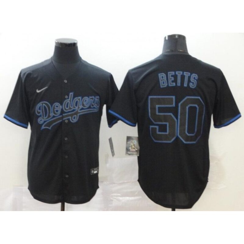 68635cd0ba6a8_1 Men's Los Angeles Dodgers #50 Mookie Betts 2020 Black Cool Base Stitched Baseball Jersey