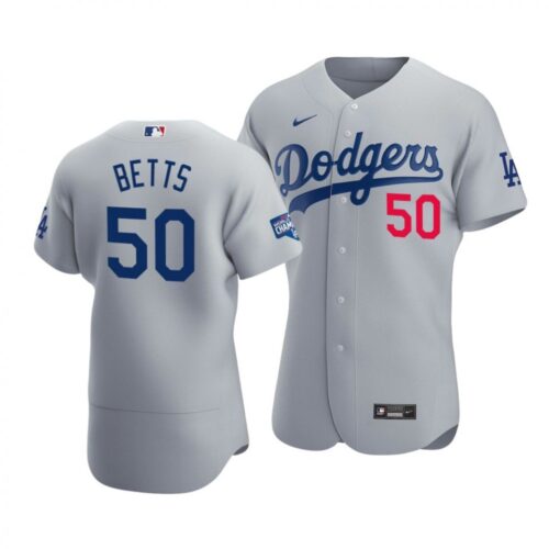 68635cfd2cc94_1 Men's Los Angeles Dodgers #50 Mookie Betts 2020 Grey World Series Champions Patch Flex Base Sttiched Jersey