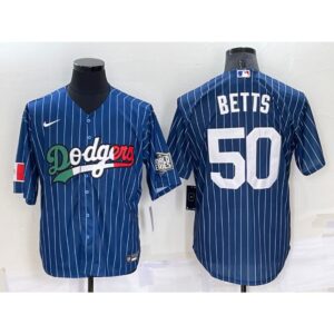 68635d0a7ea69_1 Men's Los Angeles Dodgers #50 Mookie Betts Navy Mexico World Series Cool Base Stitched Baseball Jersey