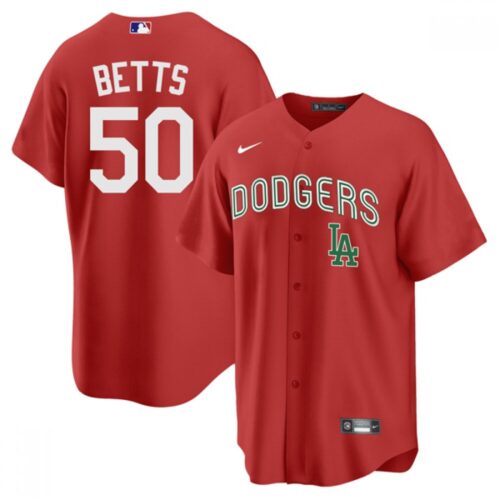 68635d21a5654_1 Men's Los Angeles Dodgers #50 Mookie Betts 2021 Mexican Heritage Red Stitched Baseball Jersey